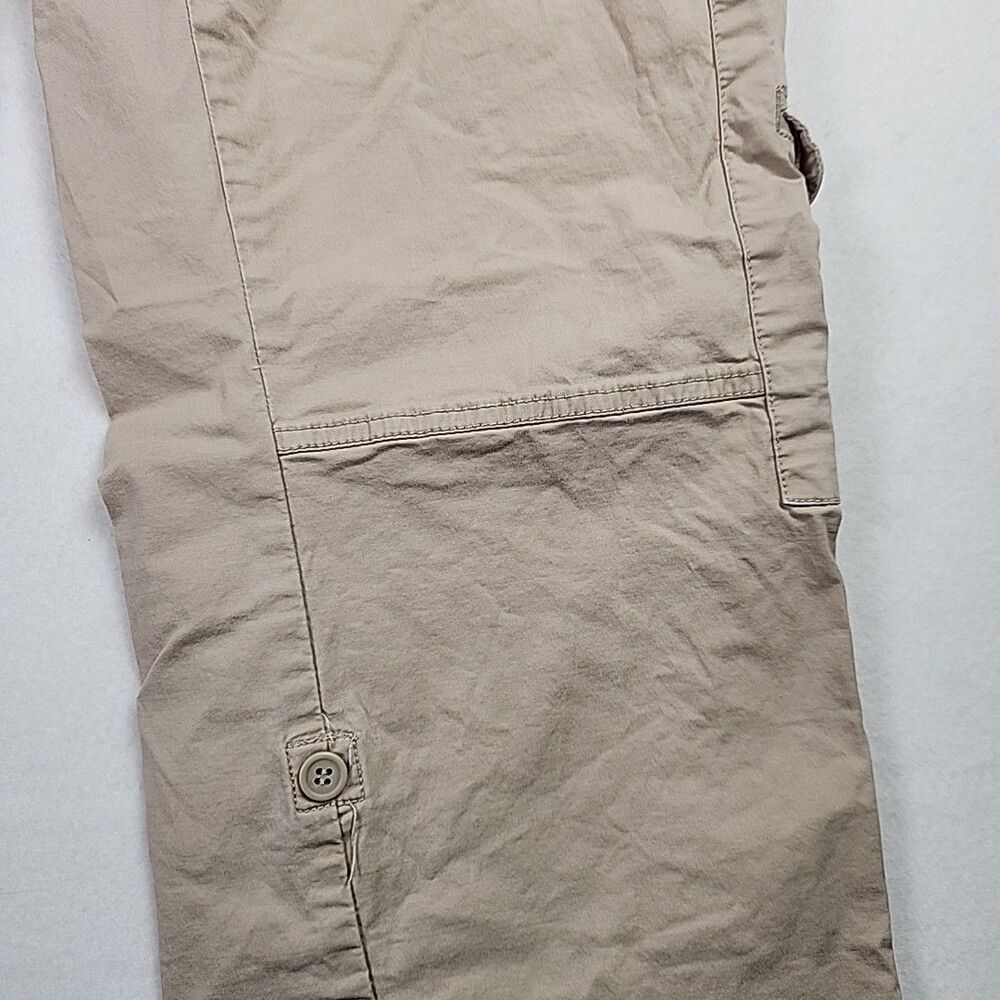 Style & Co Womens 14 Khaki Embroidered Roll Tab Hem Capri Pant Capri Drawstring - Picture 5 of 12